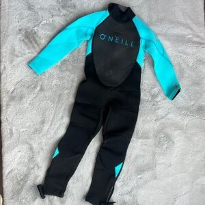 O'Neill Youth Reactor Aqua and Black Full Wetsuit NWT